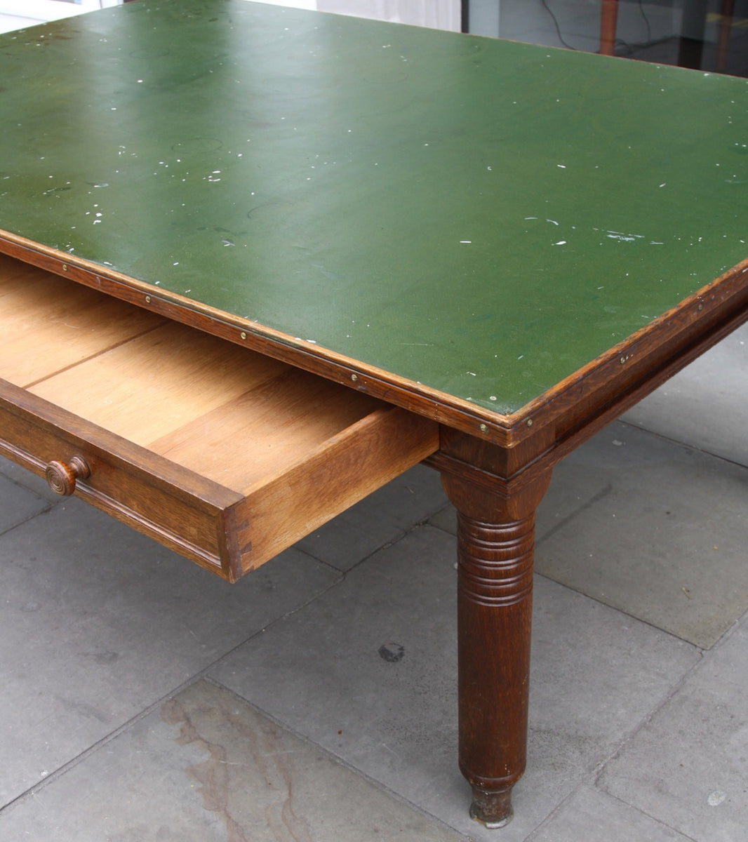 Large Oak Desk with Map Drawer Danish - Image 5