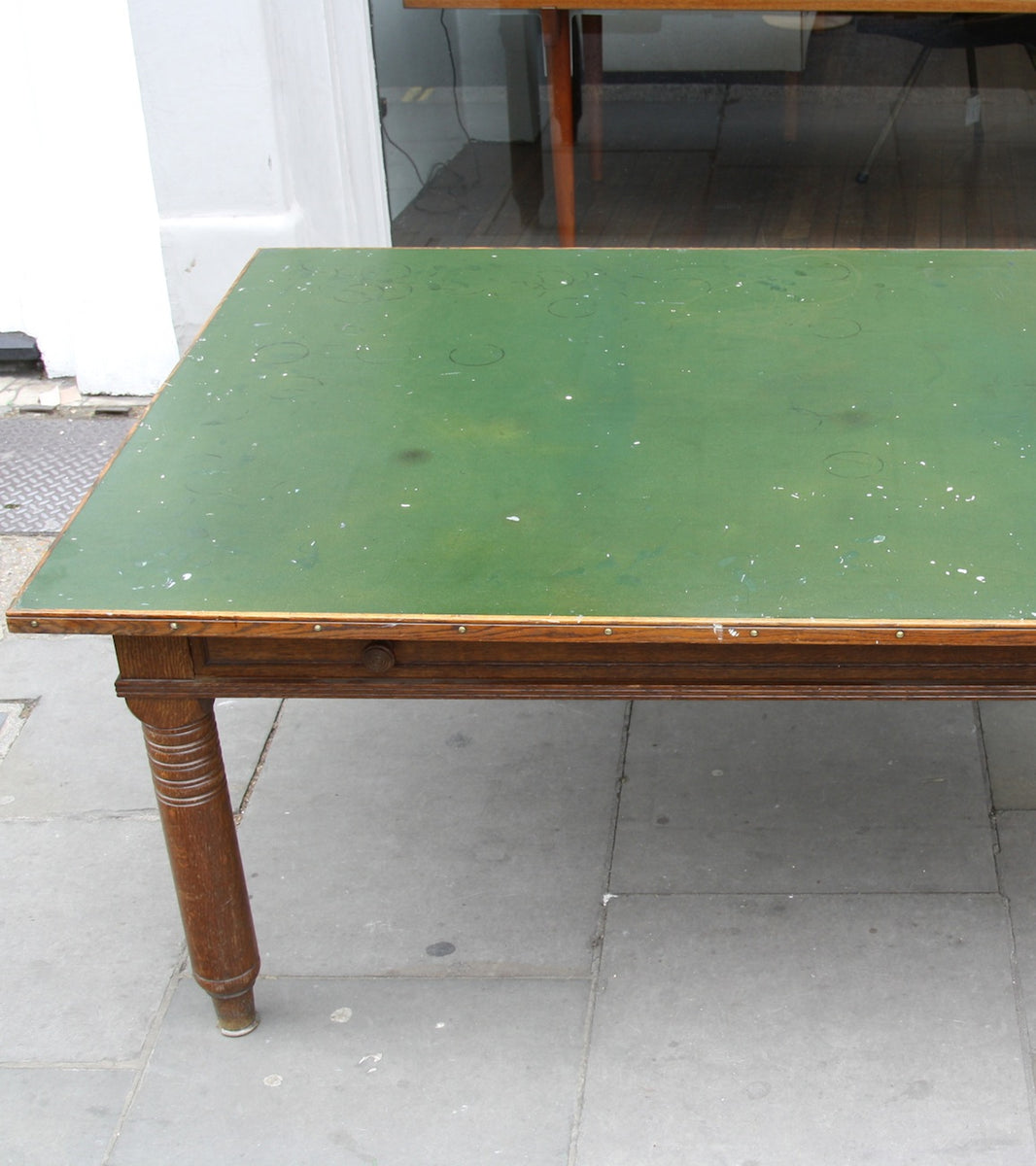 Large Oak Desk with Map Drawer Danish - Image 6