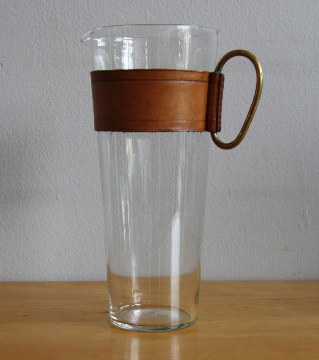 Large Pitcher with Leather collar Carl Auböck  - Image 1