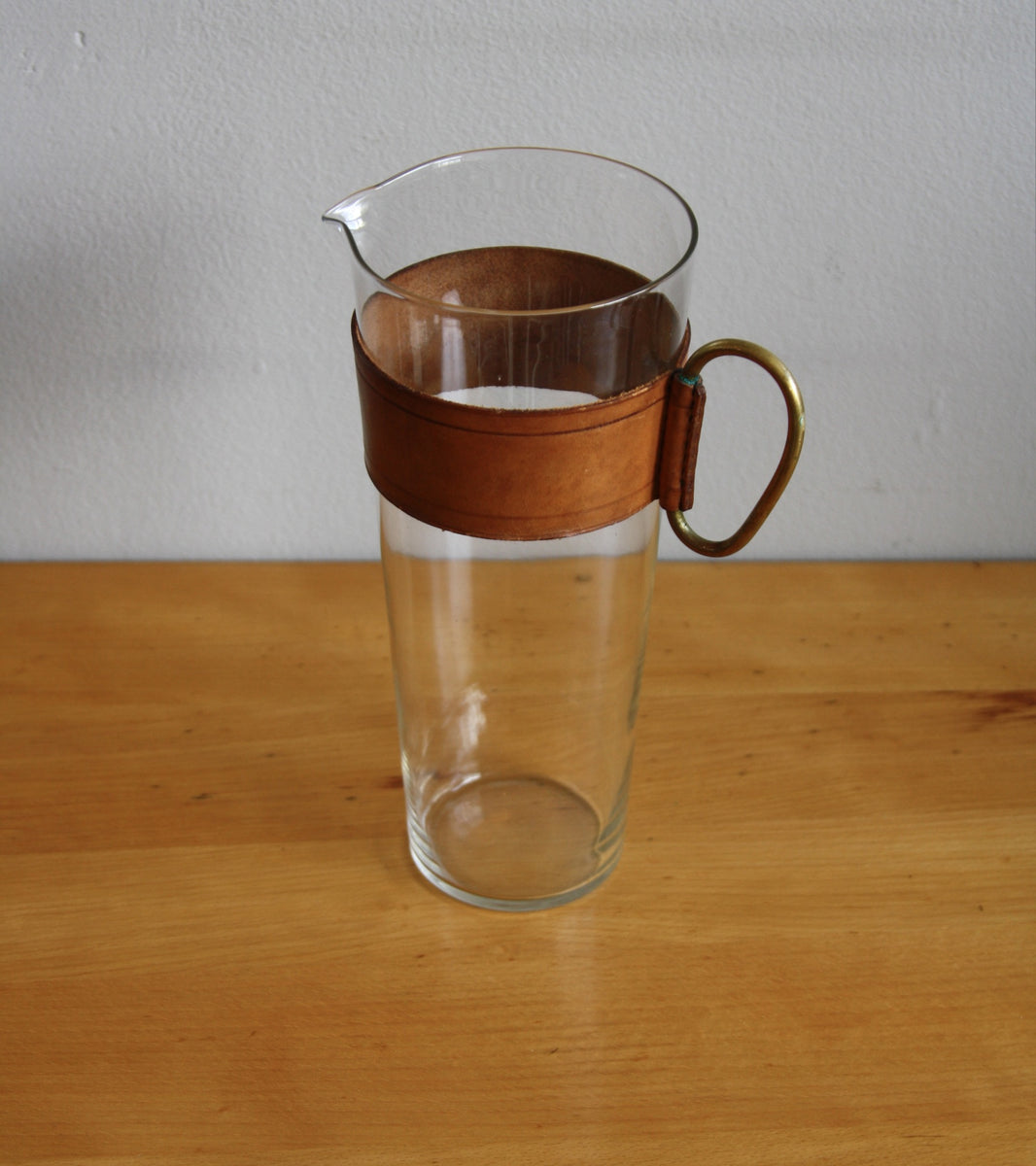 Large Pitcher with Leather collar Carl Auböck  - Image 5