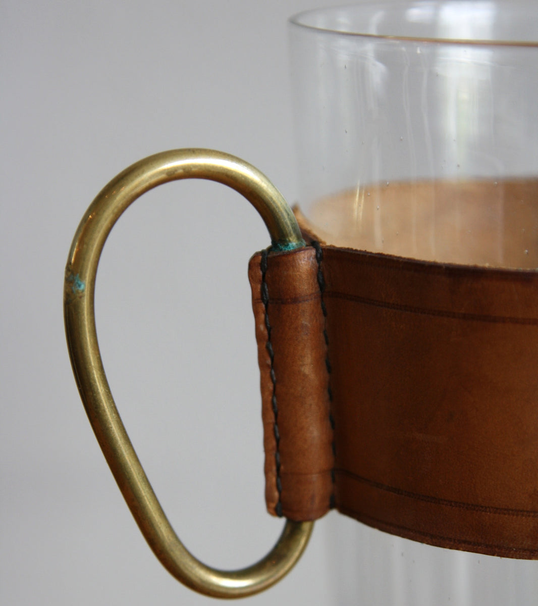 Large Pitcher with Leather collar Carl Auböck  - Image 6