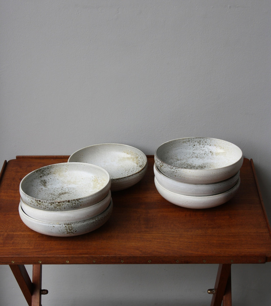 Large Shallow Bowl 13White & Brown Glaze Kasper Würtz - Image 5