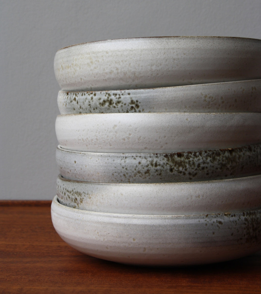 Large Shallow Bowl 13White & Brown Glaze Kasper Würtz - Image 8