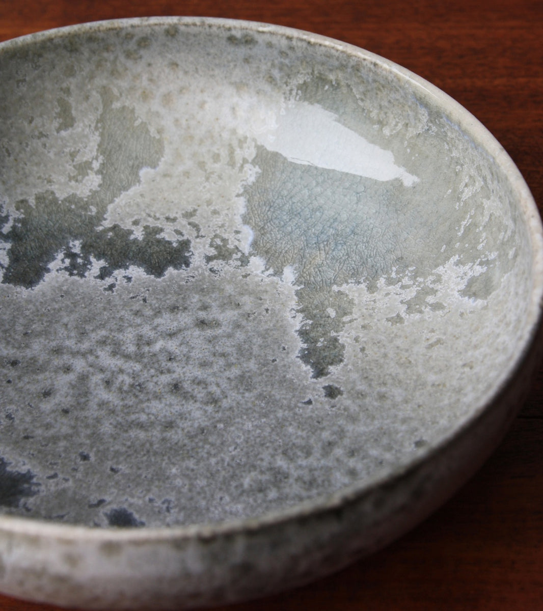 Large Shallow Bowl 13White & Soft Blue Glaze Kasper Würtz - Image 5