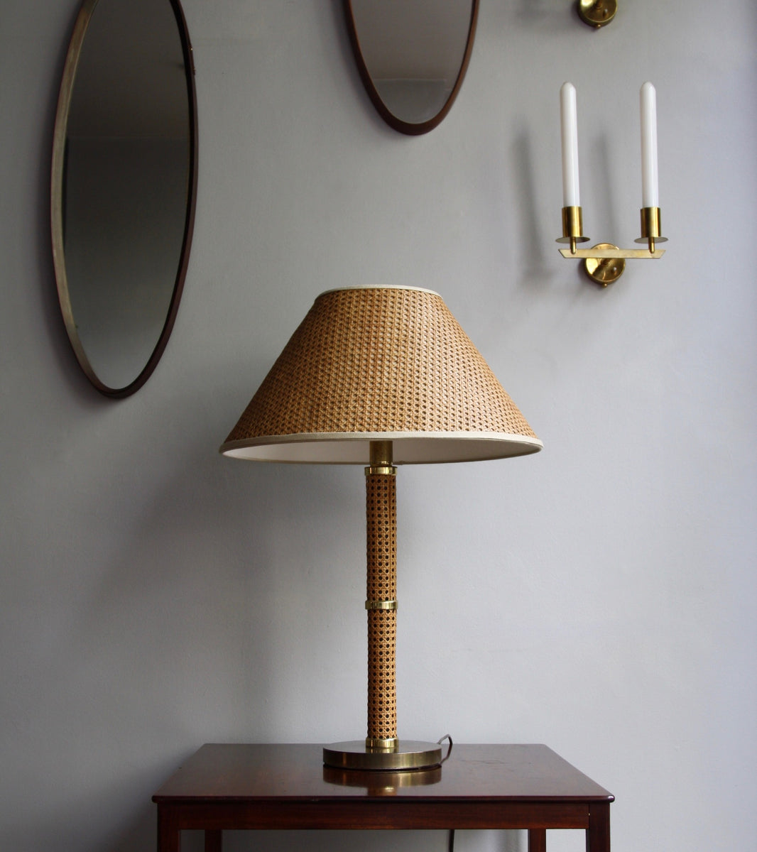 Large Wicker Lamp Unique 1960s Piece - Image 1