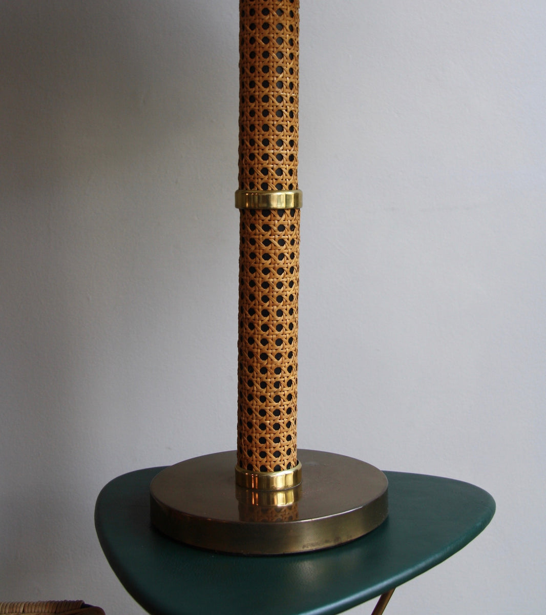 Large Wicker Lamp Unique 1960s Piece - Image 4