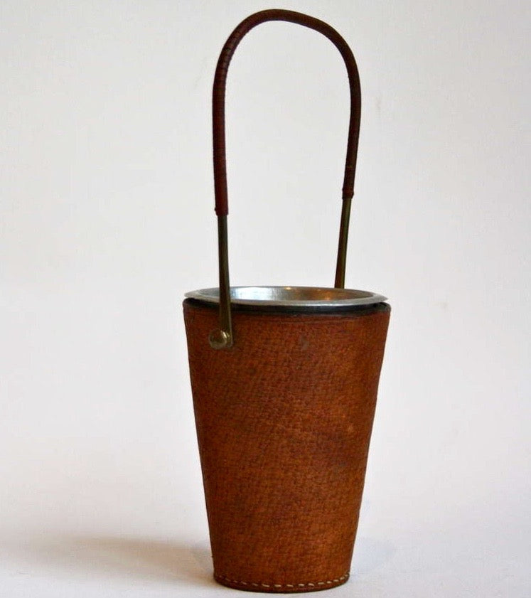Leather and Brass Ice Bucket  Carl Auböck - Image 2
