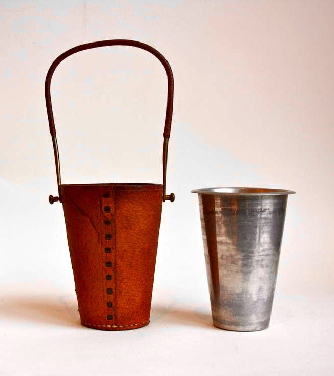 Leather and Brass Ice Bucket  Carl Auböck - Image 3