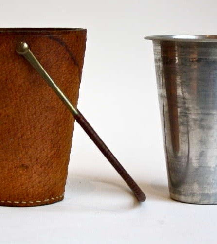Leather and Brass Ice Bucket  Carl Auböck - Image 5