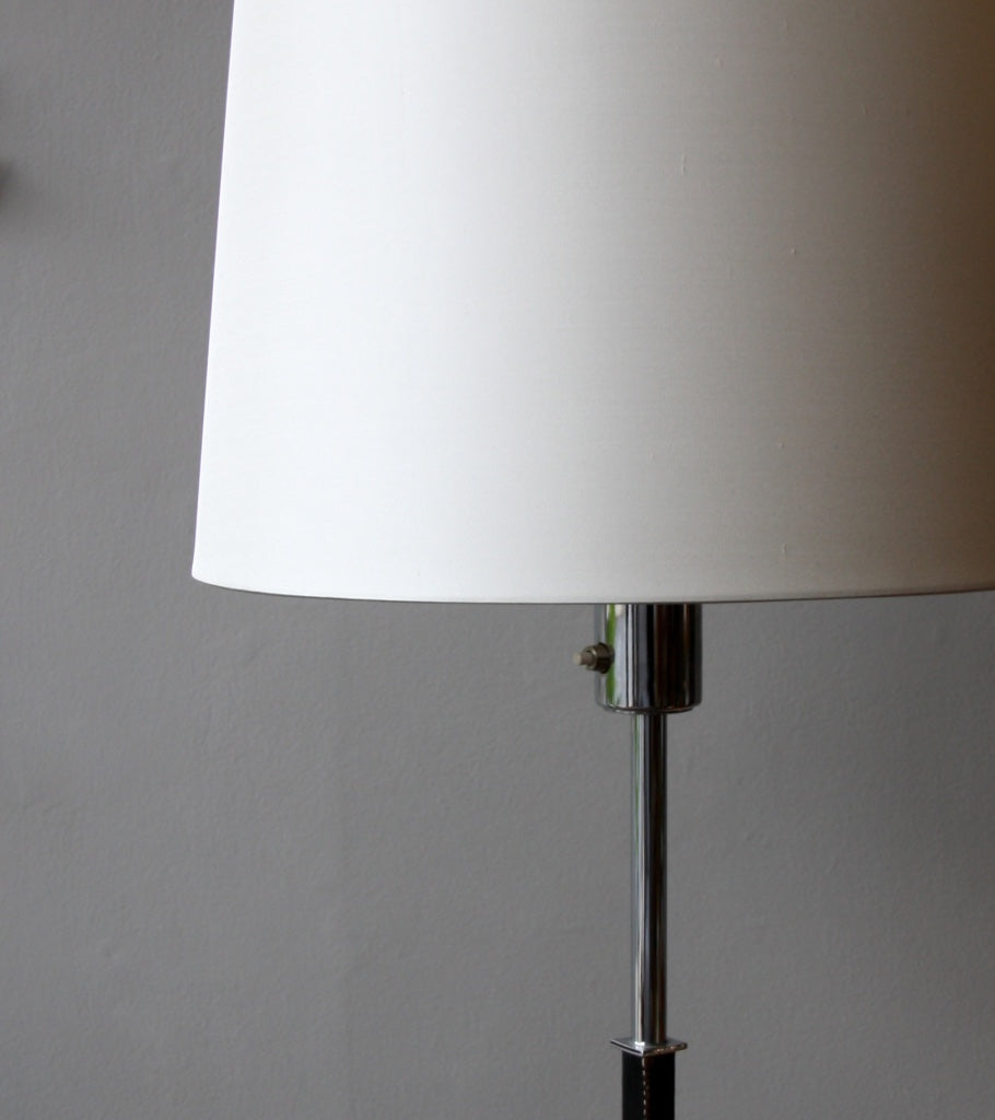 Leather & Steel Floor Light Denmark, C. 1955 - Image 3