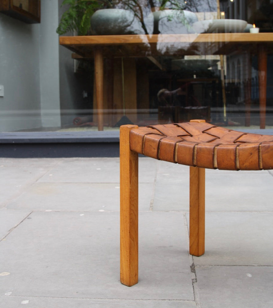 Leather Top Stool Denmark 1950s - Image 3