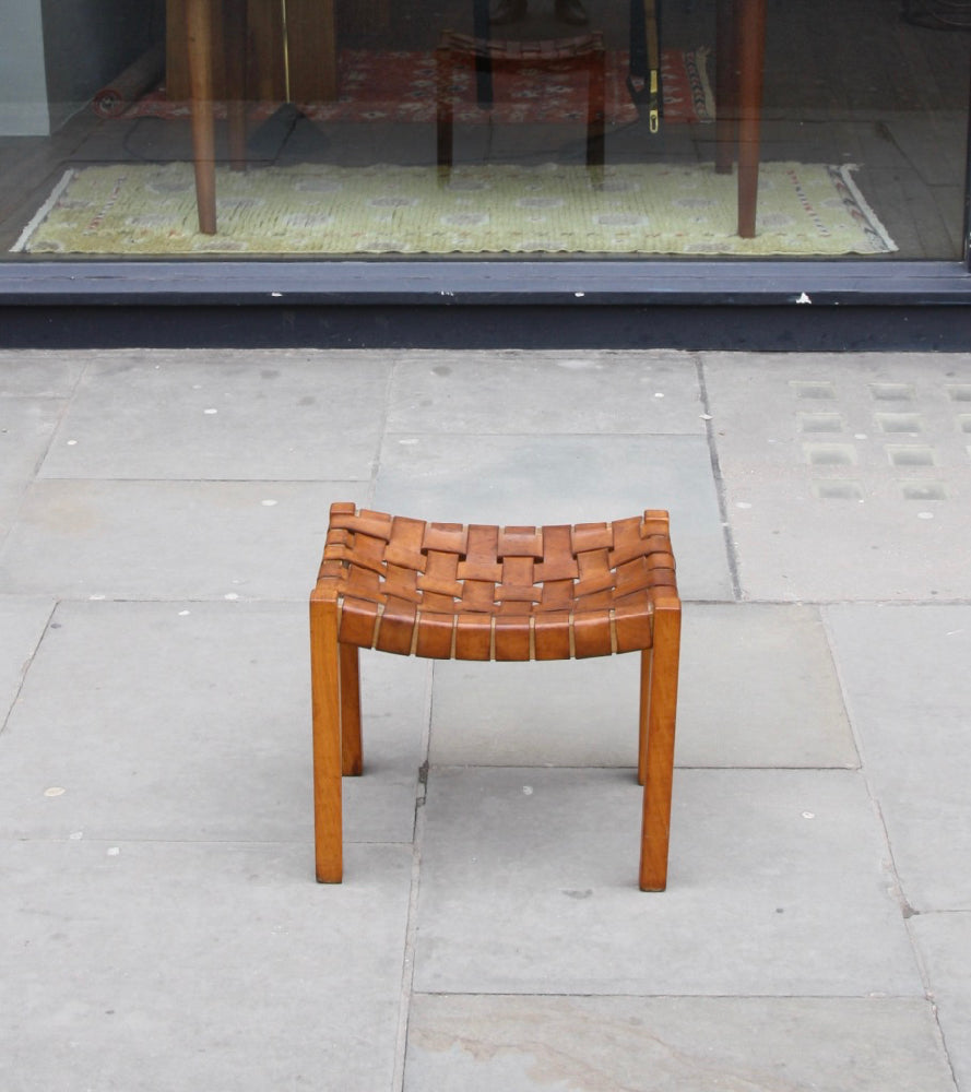 Leather Top Stool Denmark 1950s - Image 4
