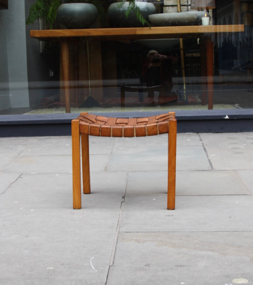Leather Top Stool Denmark 1950s - Image 5