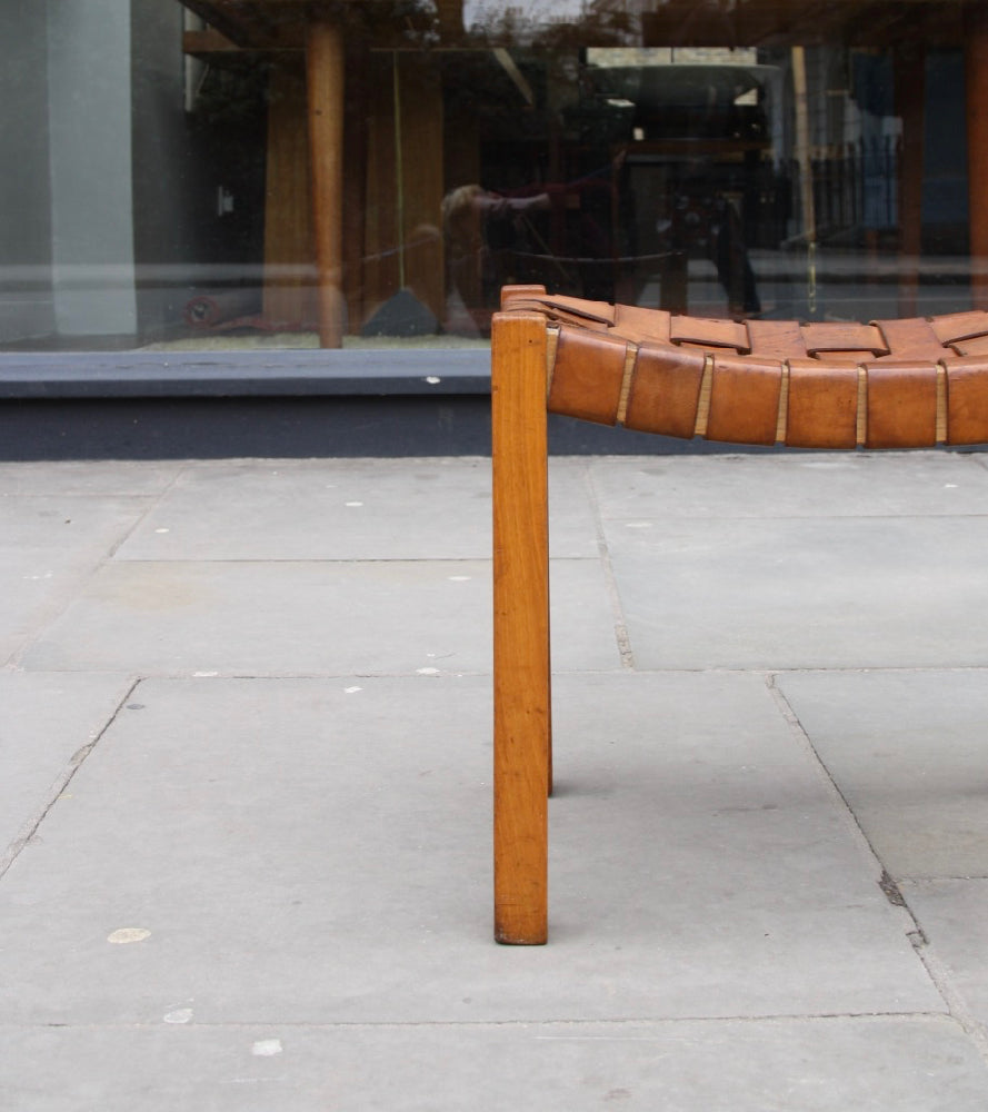 Leather Top Stool Denmark 1950s - Image 6