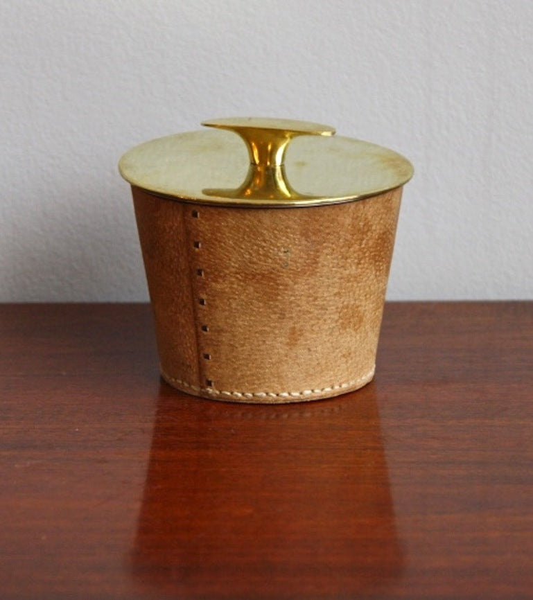 Light Coloured Leather Tobacco Jar Carl Auböck - Image 1