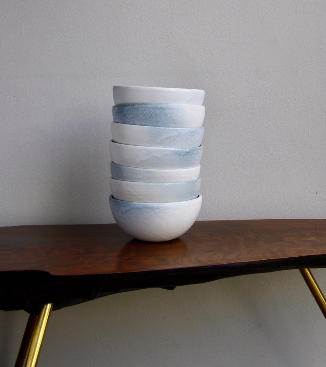 Medium Deep Bowl 10White & Blue Glaze Kasper Würtz - Image 10