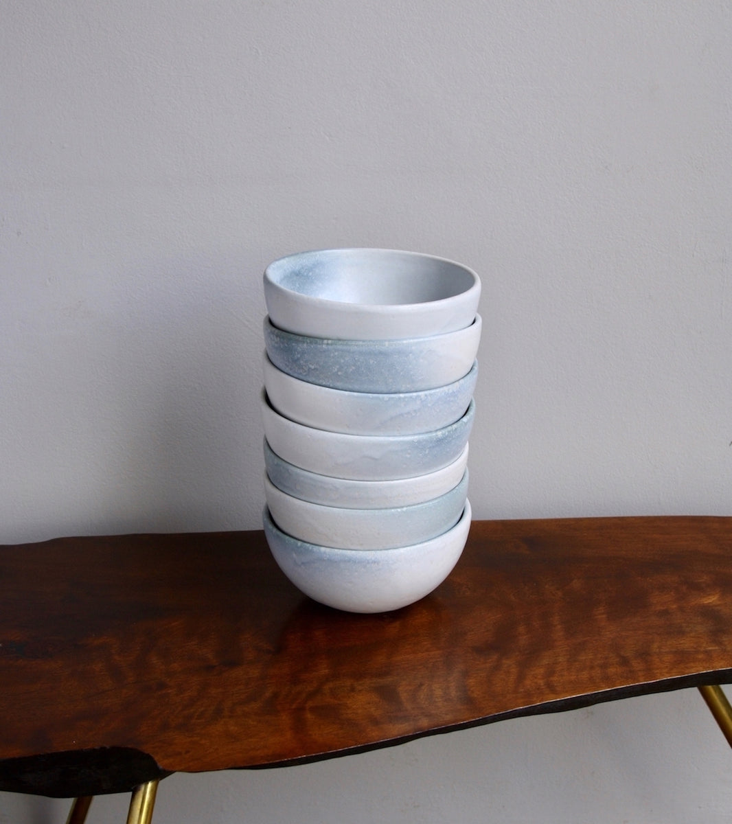 Medium Deep Bowl 10White & Blue Glaze Kasper Würtz - Image 1