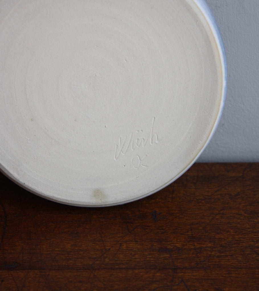 Medium Rimmed Plate 4White and Blue Glaze Kasper Würtz - Image 5