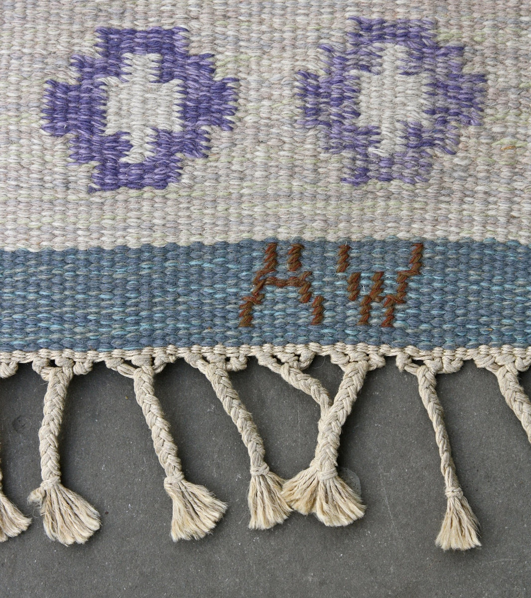 Blue flatweave rug by  Mai Wellner - Image 8