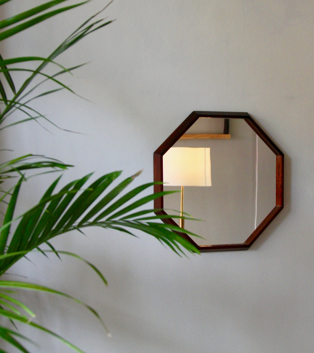Octagonal Rosewood Mirror  Denmark 1950s - Image 1