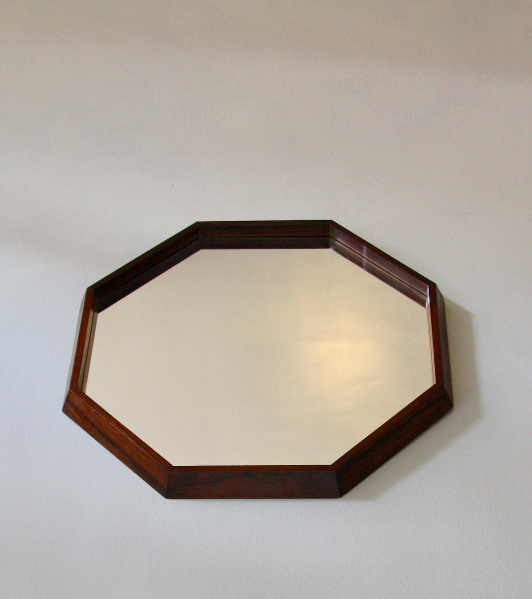 Octagonal Rosewood Mirror  Denmark 1950s - Image 2