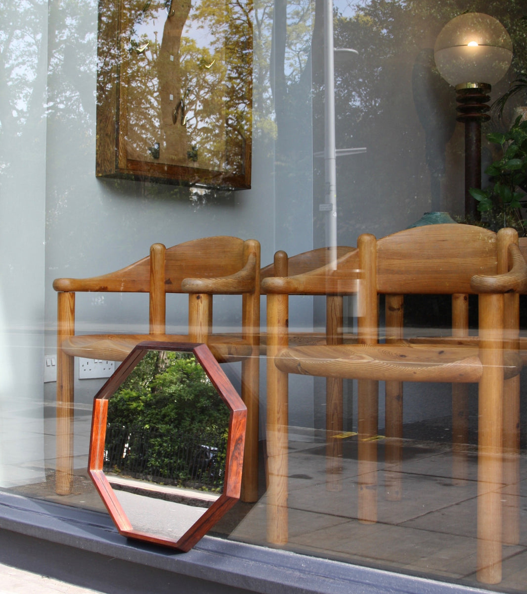 Octagonal Rosewood Mirror  Denmark 1950s - Image 6