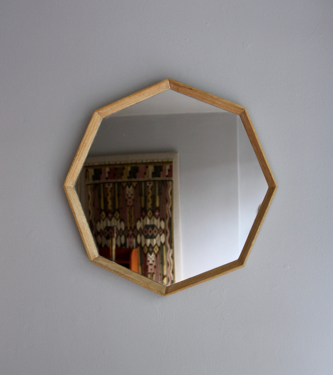 Octagonal Wall Mirror Denmark 1950s  - Image 2