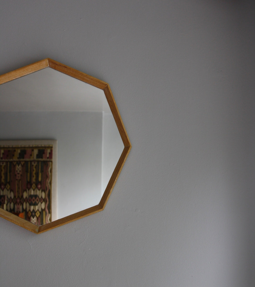 Octagonal Wall Mirror Denmark 1950s  - Image 6