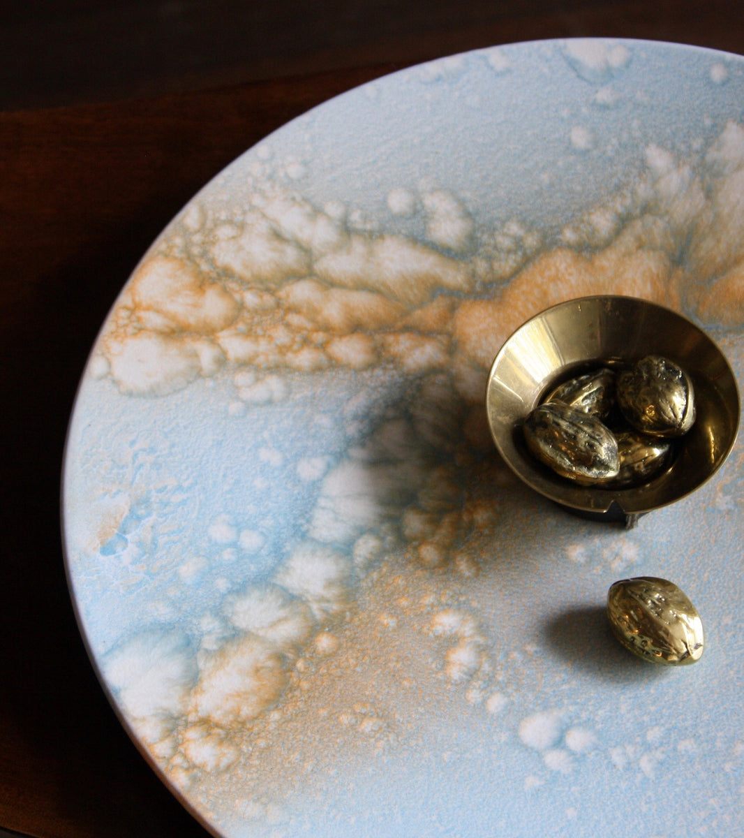 One Off Large Art PlateBlue, Orange & White Glaze   Kasper Würtz - Image 6