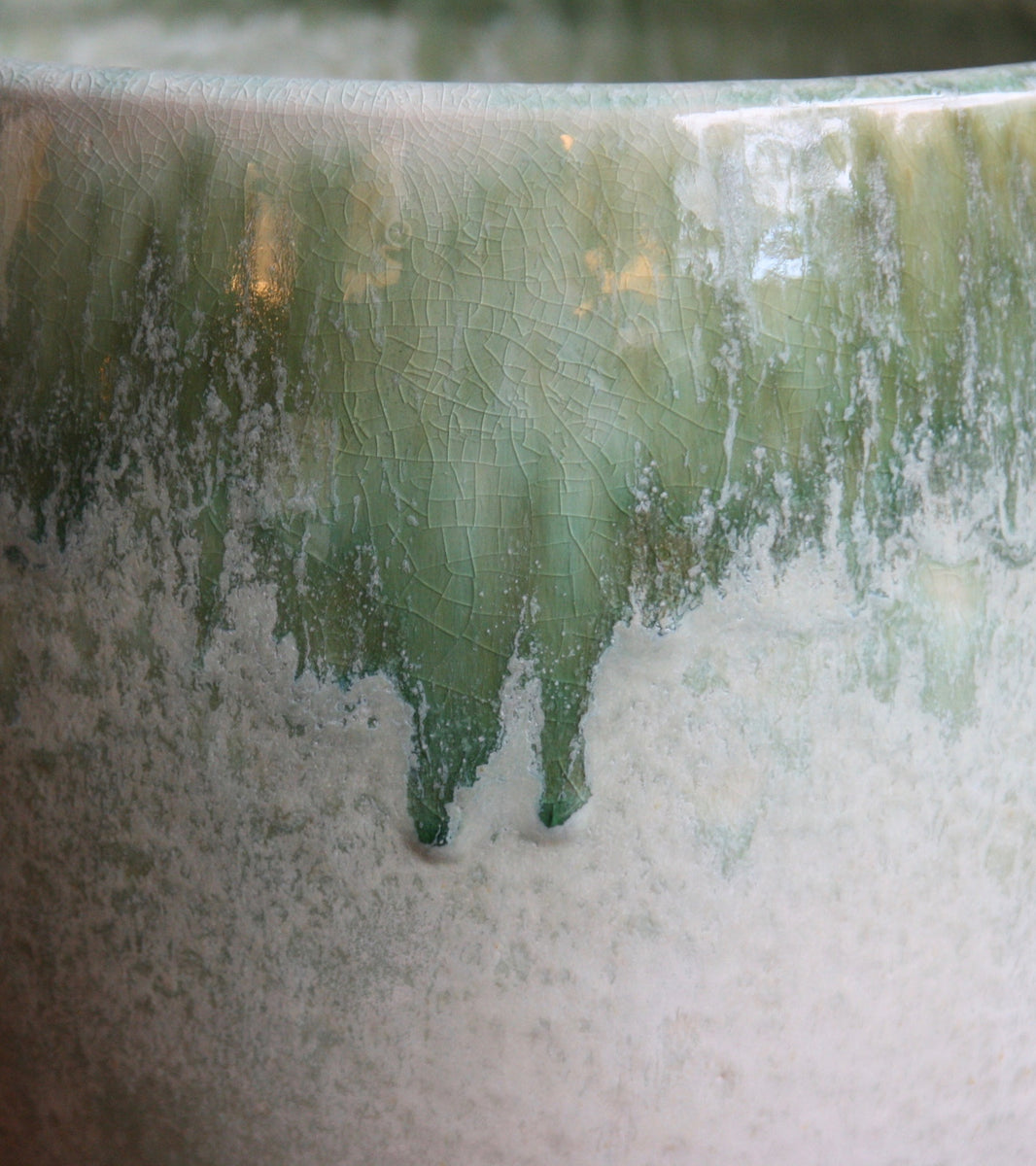 One Off Oval VaseWhite & Green Glaze Kasper Würtz - Image 2