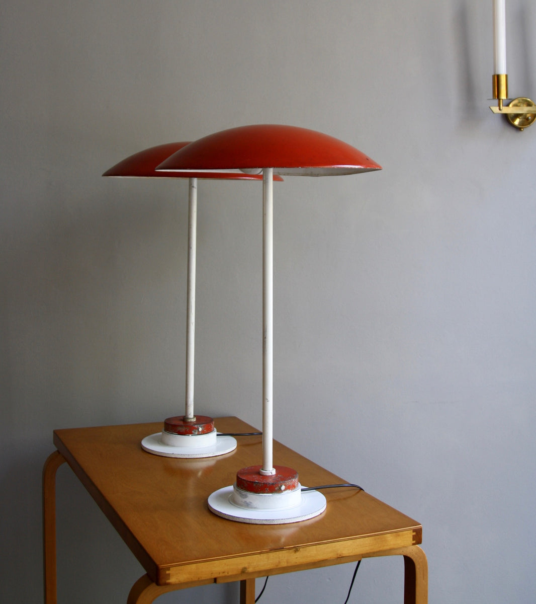 Pair of Huge Metal Lamps Europe, Late-1940s - Image 1