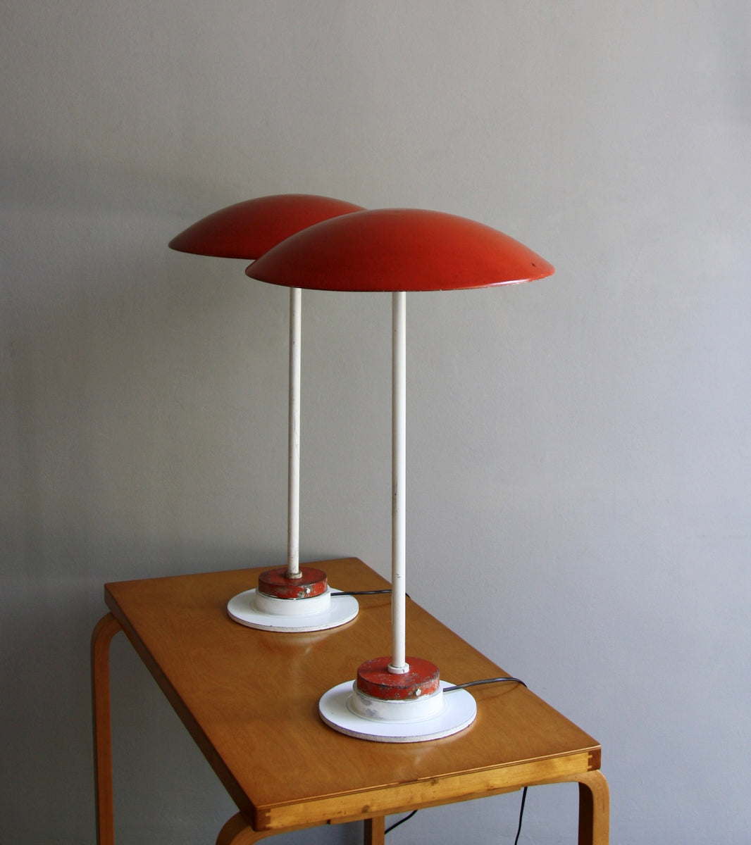 Pair of Huge Metal Lamps Europe, Late-1940s - Image 2