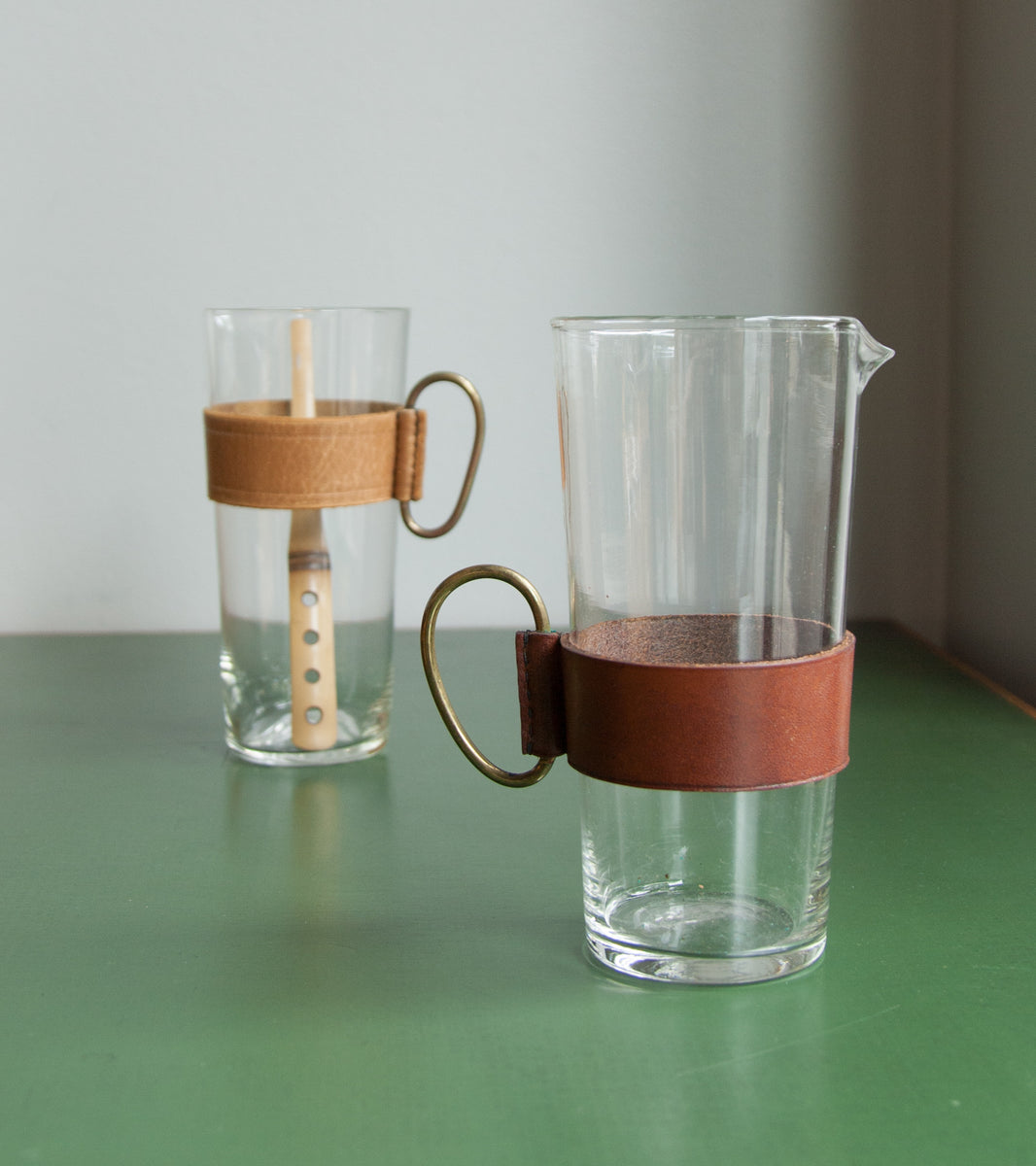 Pitcher with Brass Handle & Leather Strap Carl Auböck - Image 8