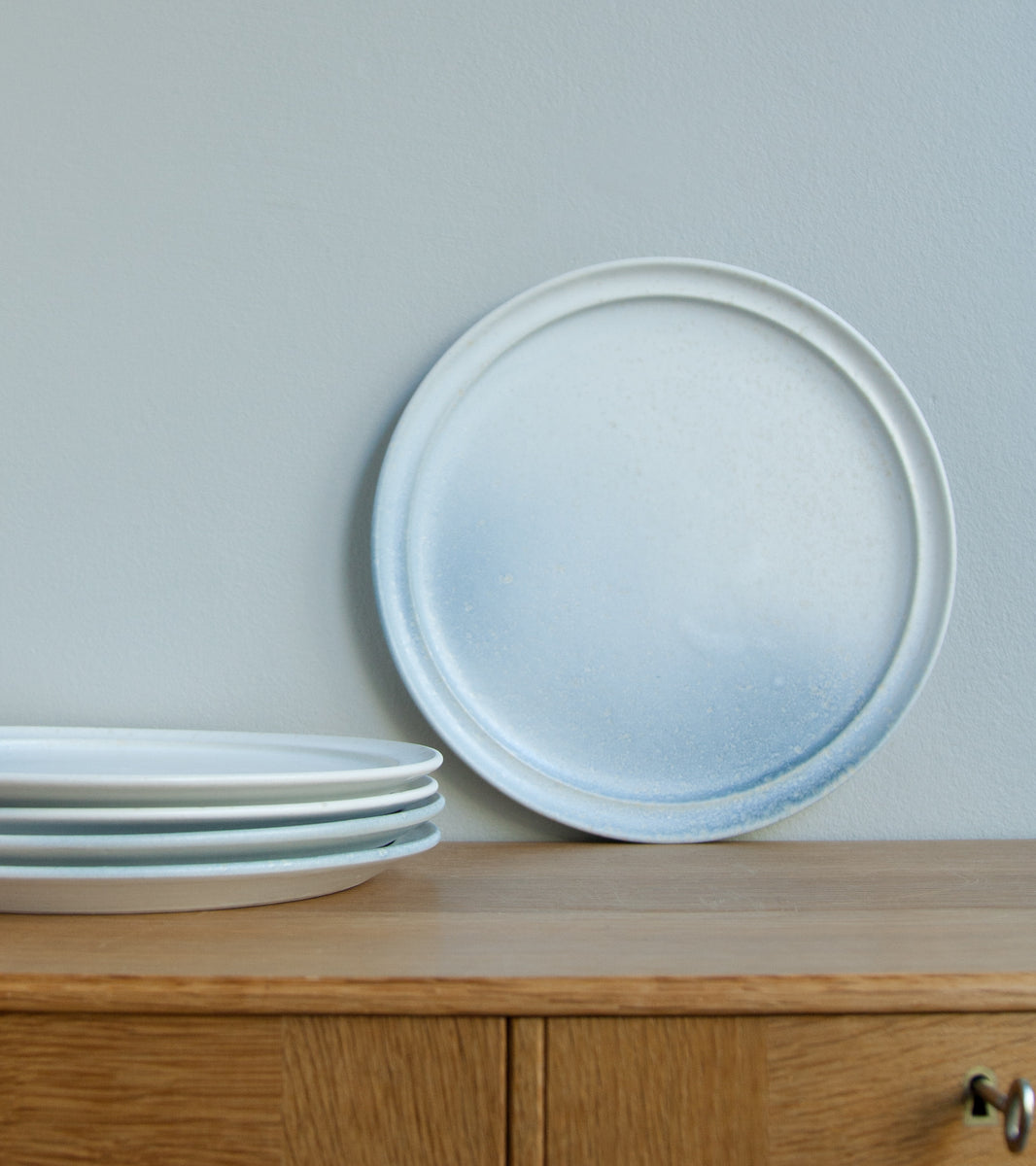 Rimmed 'Noma' Plate White & Blue Glaze Kasper Würtz - Image 2