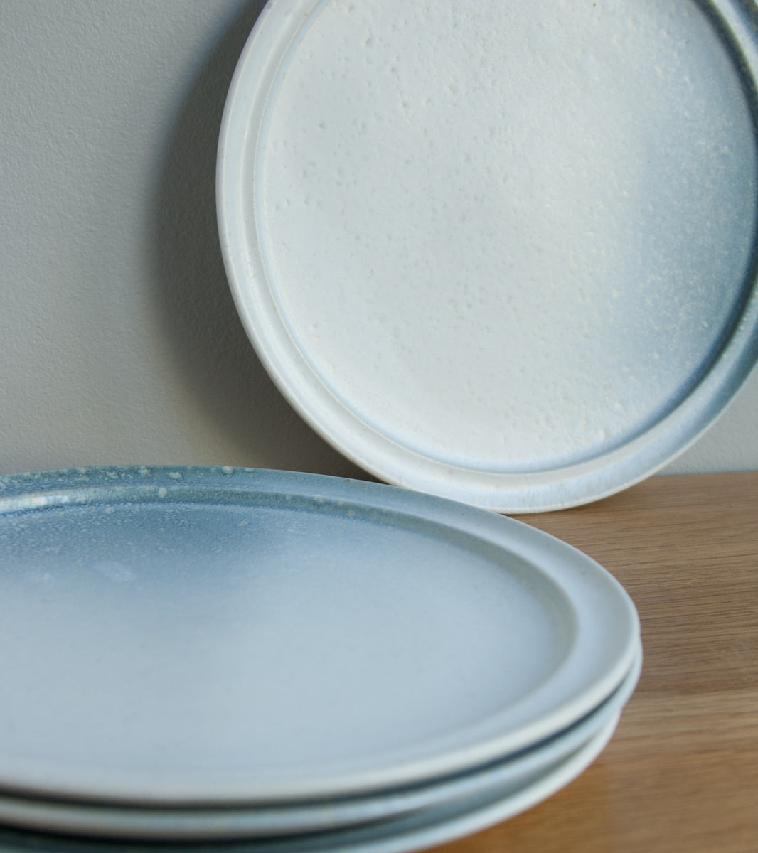 Rimmed 'Noma' Plate White & Blue Glaze Kasper Würtz - Image 8