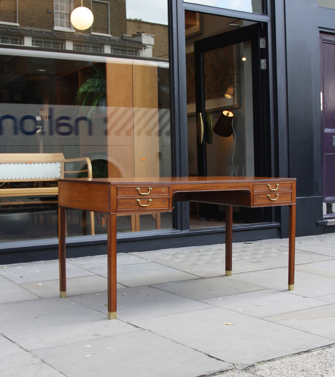 Rosewood and Brass Desk Ole Wanscher - Image 9