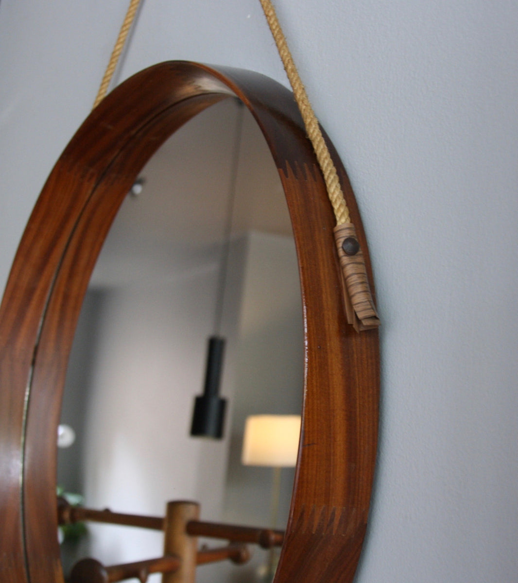 Round Teak Mirror Denmark, C. 1950 - Image 4