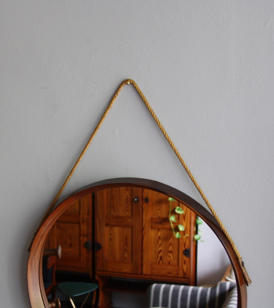 Round Teak Mirror Denmark, C. 1950 - Image 9