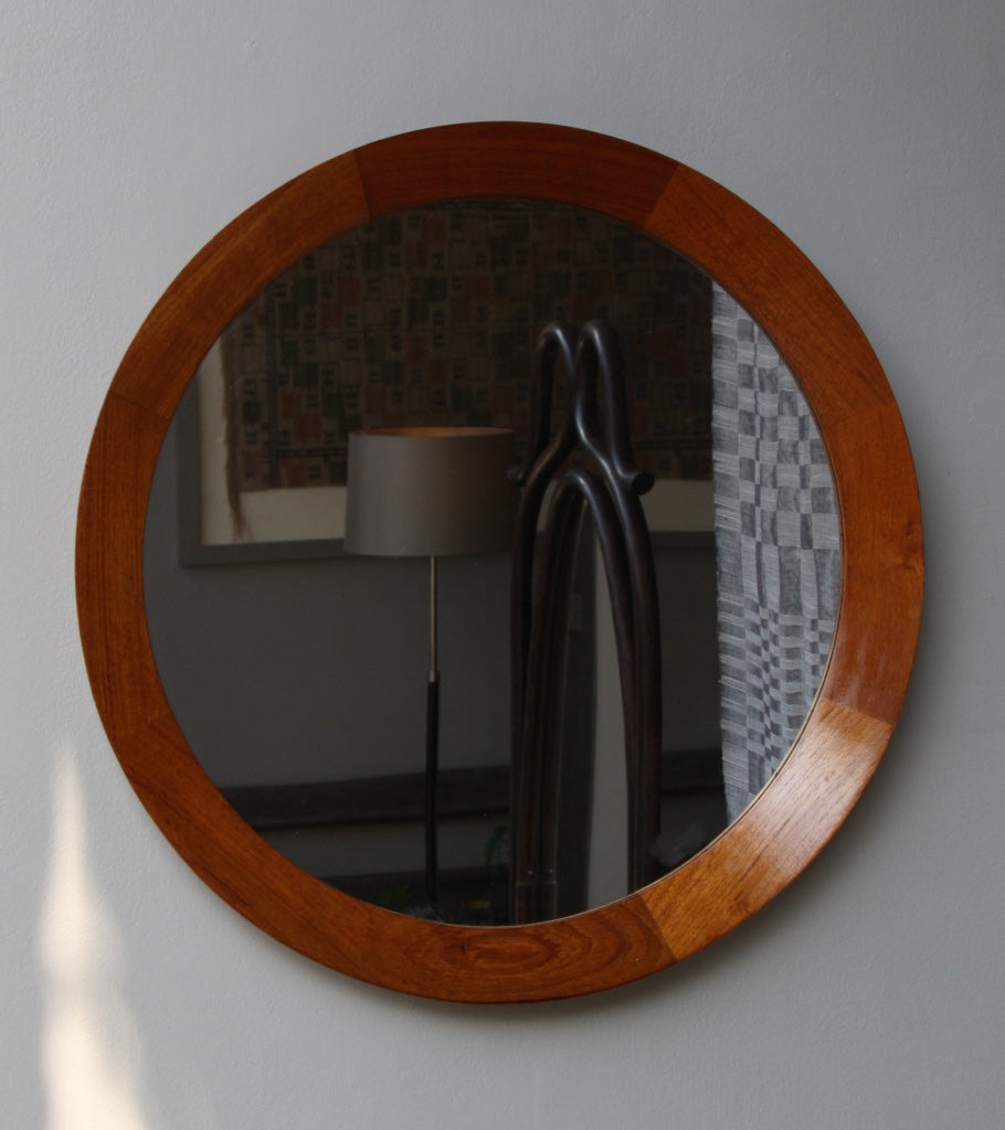 Round Wall Mirror #7 Denmark 1950s - Image 1