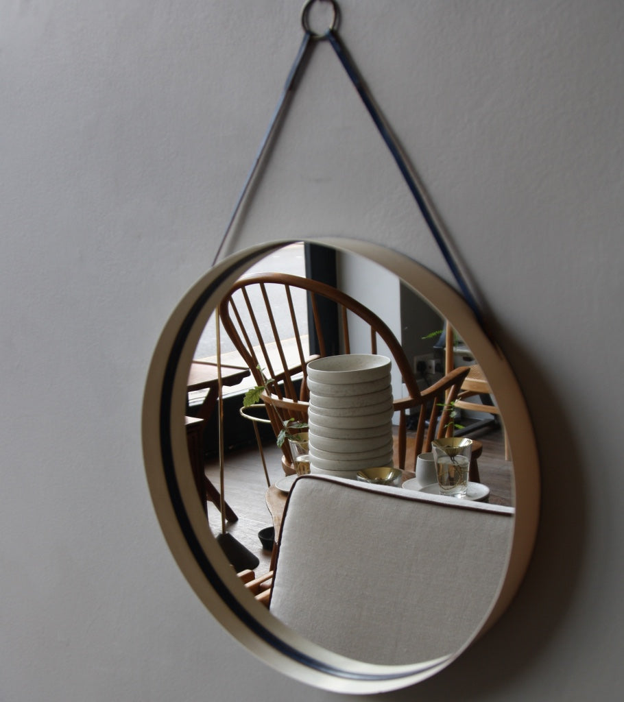 Round Wall Mirror Denmark 1950s  - Image 2