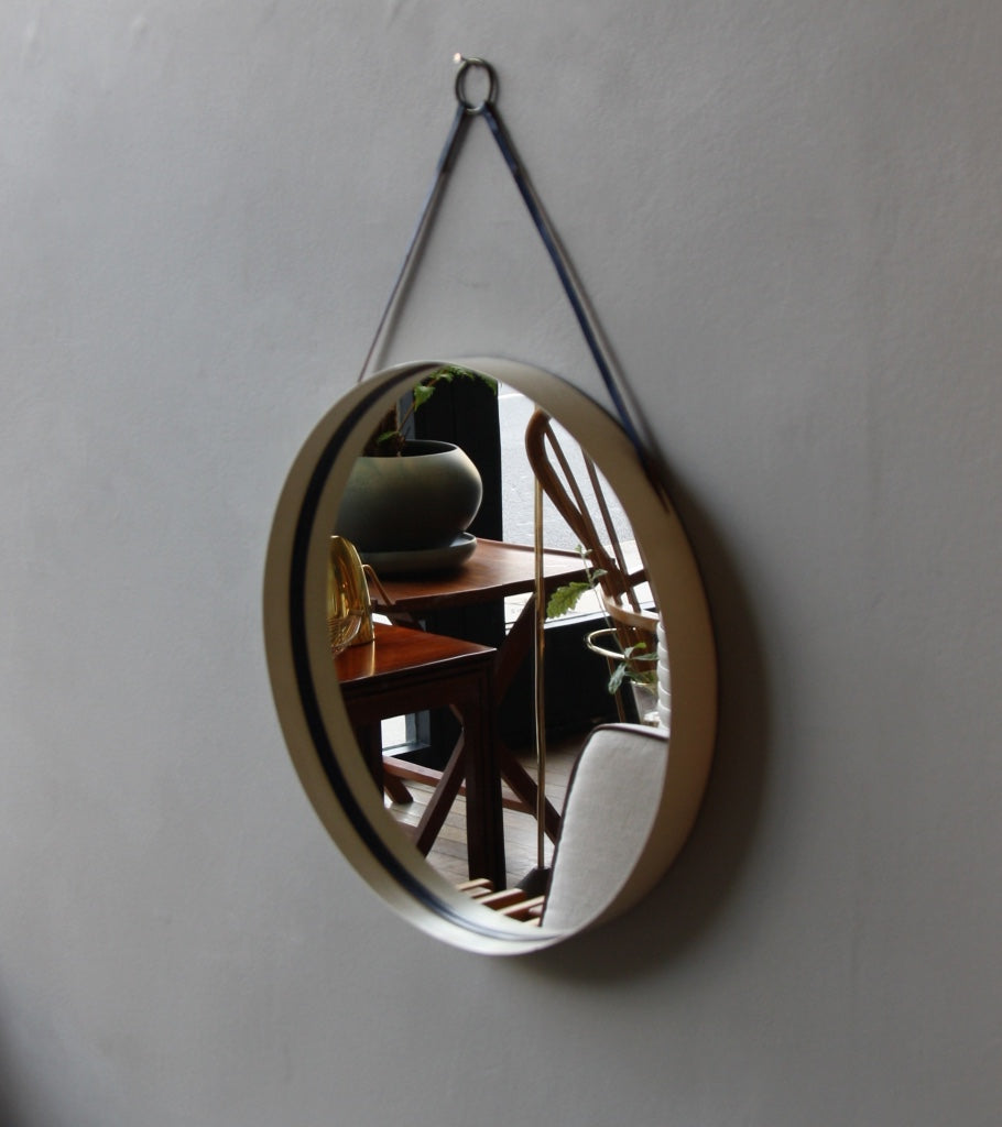 Round Wall Mirror Denmark 1950s  - Image 3