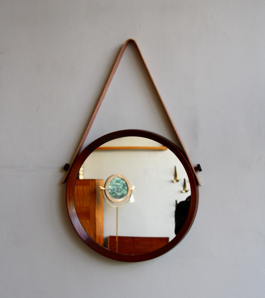 Round Wall Mirror Denmark 1950s  - Image 1