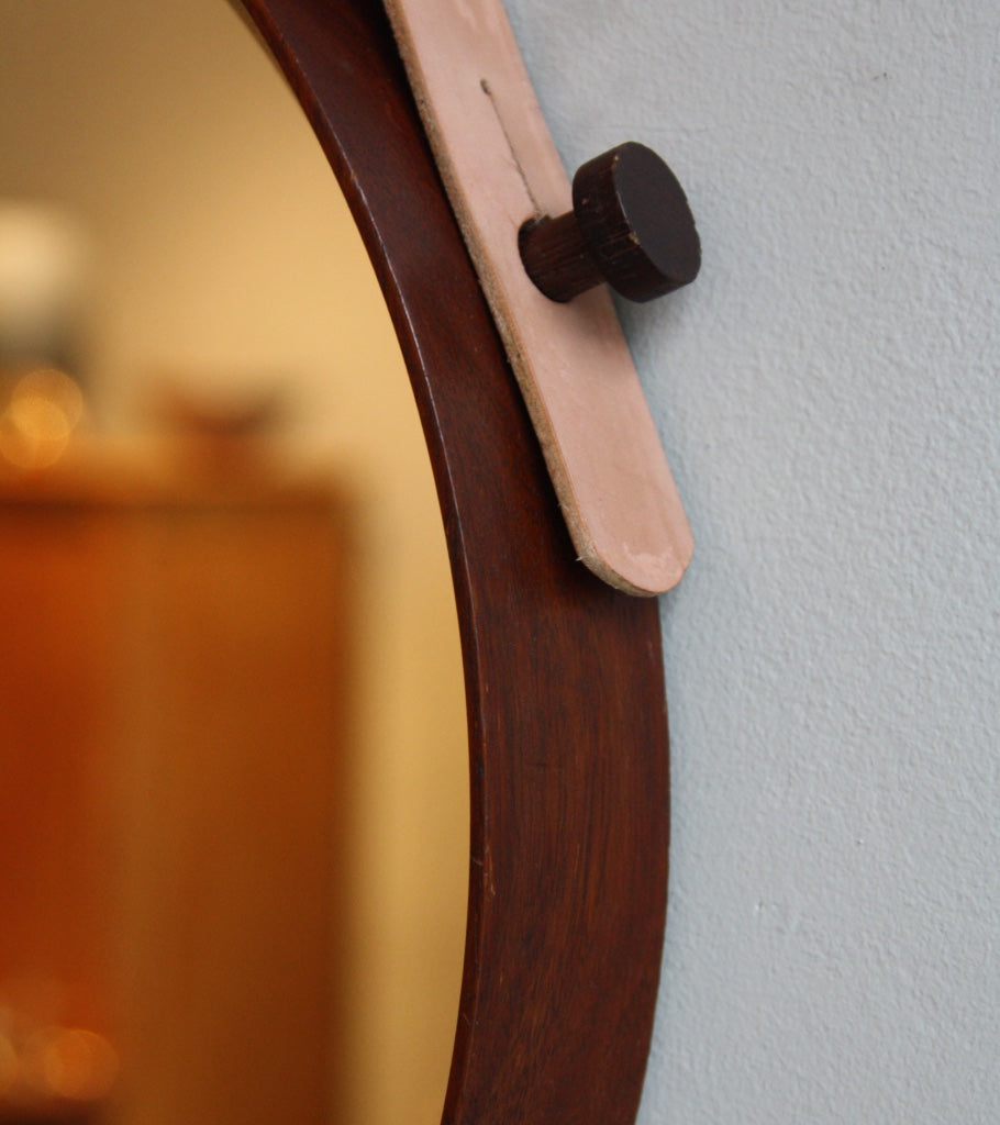 Round Wall Mirror Denmark 1950s  - Image 4