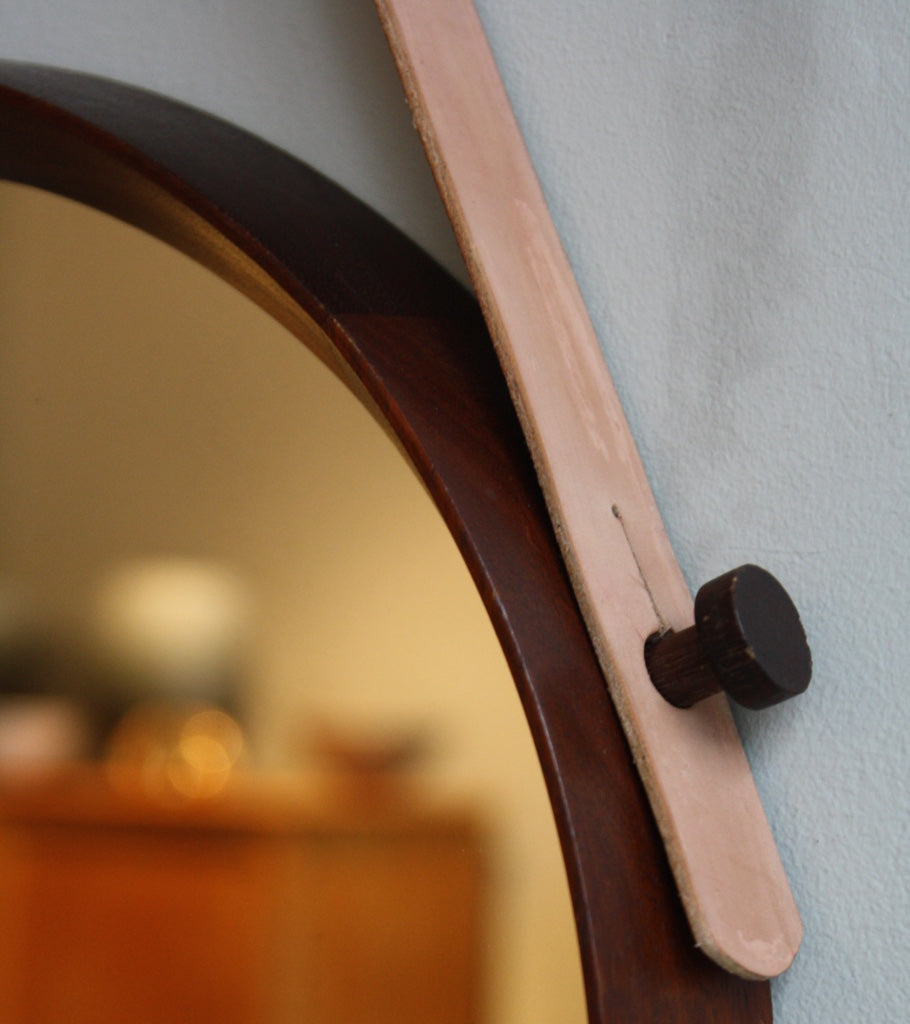 Round Wall Mirror Denmark 1950s  - Image 5