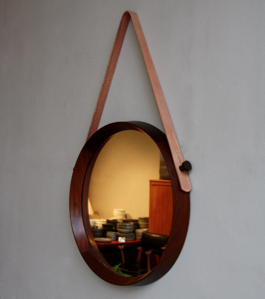 Round Wall Mirror Denmark 1950s  - Image 6
