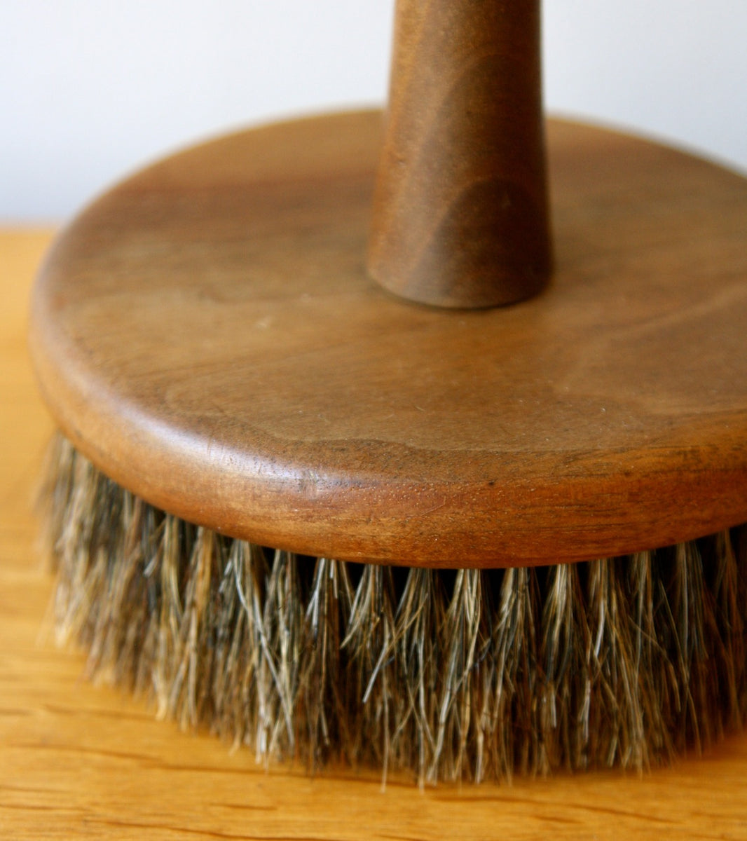 Round Solid Walnut Brush with Natural Bristles, Carl Auböck
