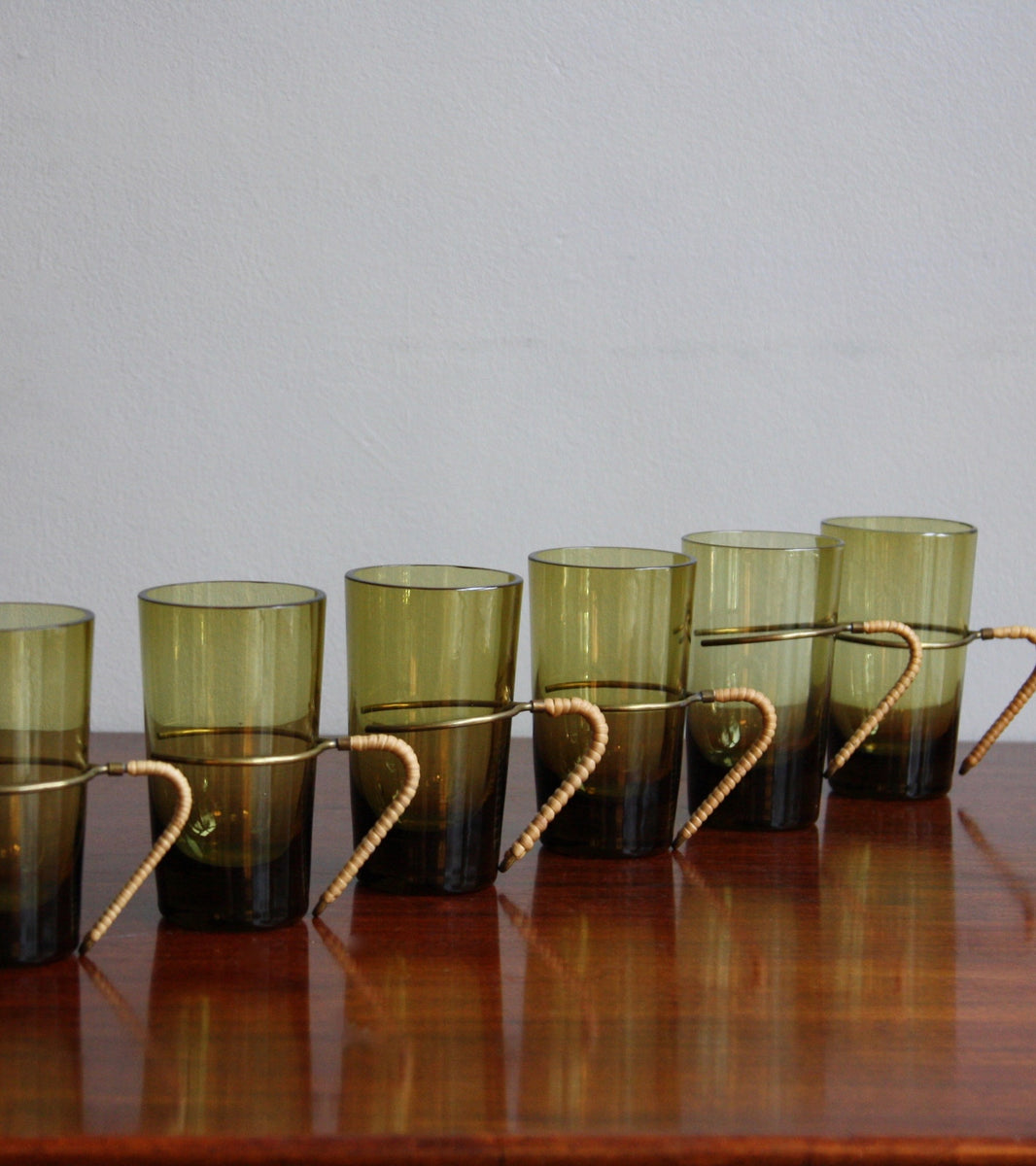 20th Century Set of Six Brass Handled Glasses Carl Auböck  - Image 10