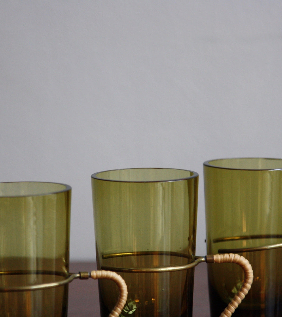 Handcrafted Set of Six Brass Handled Glasses Carl Auböck  - Image 9