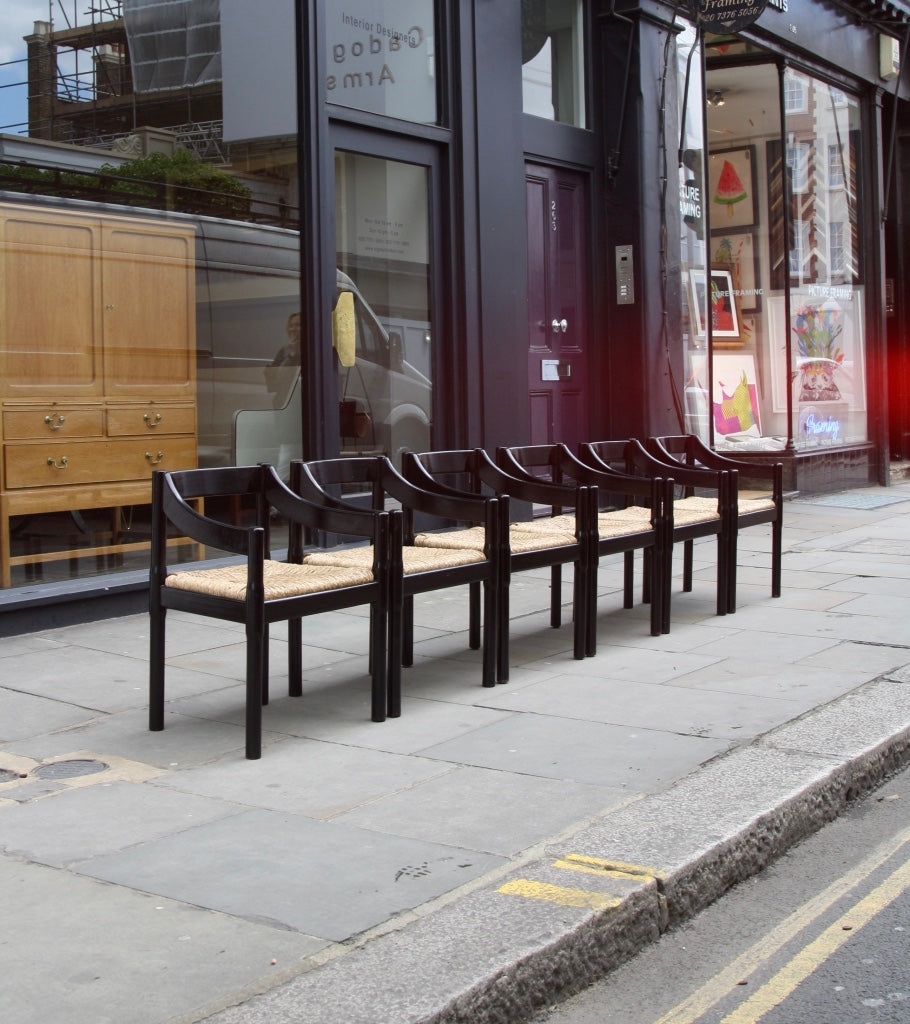 Set of Six Carimate Chairs Vico Magistretti - Image 3
