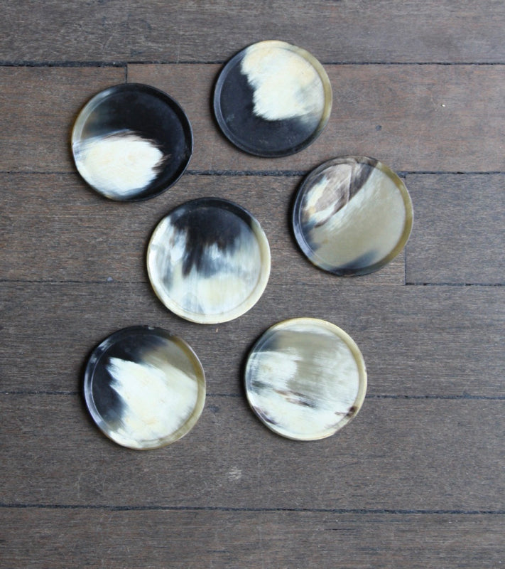 Set of Six Horn Coasters and Leather Case Carl Auböck - Image 7